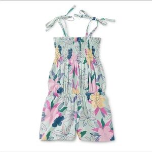 NWT Tea Collection Havana Floral Visit Tie Shoulder Smocked Romper 16